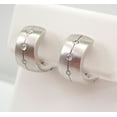 thumbnail image 3 of 14K White Gold Plated 1.50Ct Round Cut Lab Created Diamond Huggie Hoop Women's Engagement Earrings 925 Silver, 3 of 5