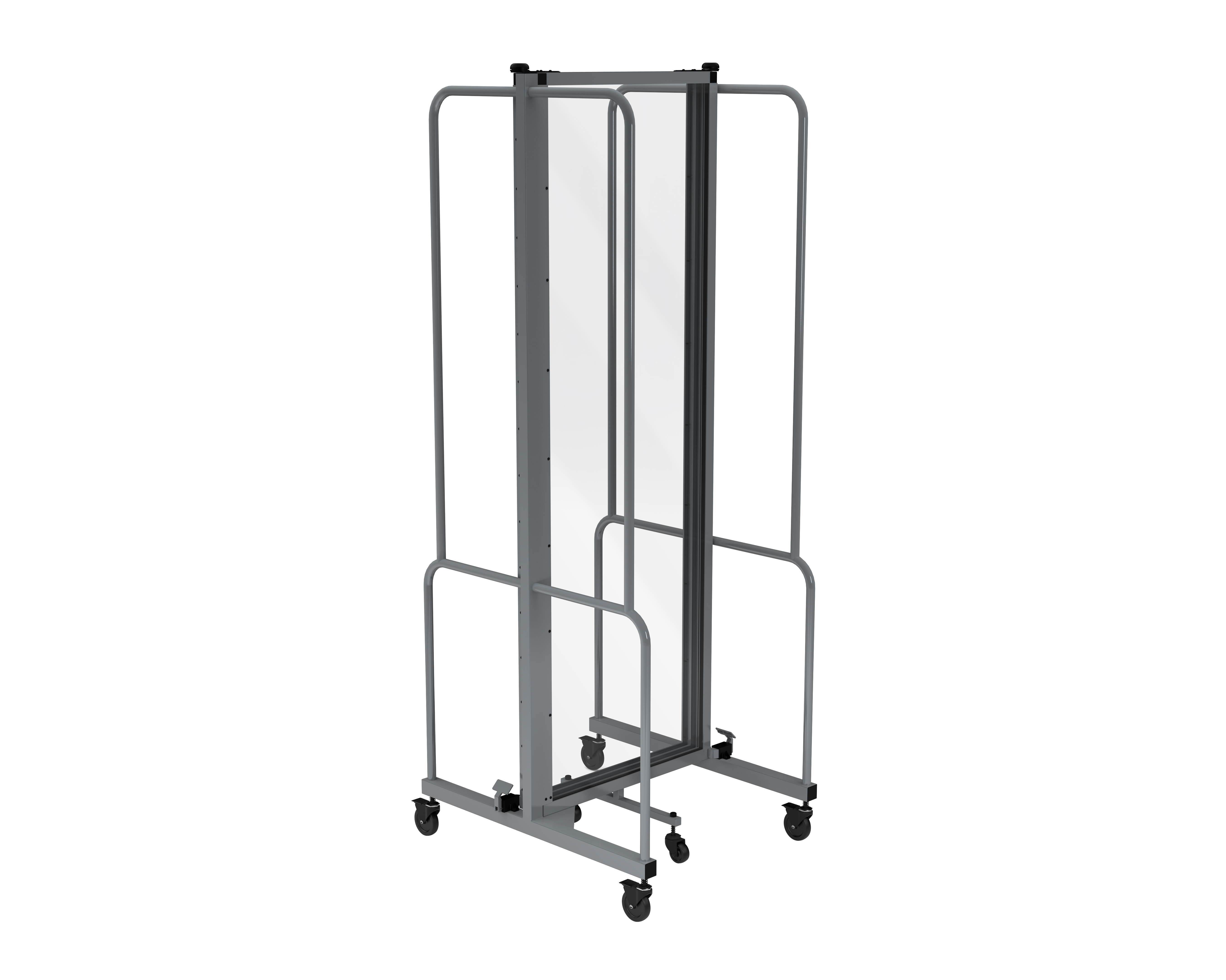 Hampden Furnishings Otis Collection Portable Room Divider, 3 Transparent Panels, Grey Frame