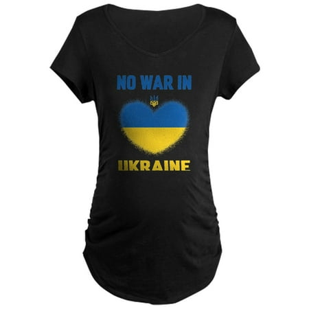 

CafePress - No War In Ukraine Heart Support Maternity T Shirt - Maternity Dark T-Shirt