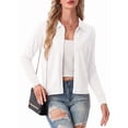 thumbnail image 4 of JWD Womens Cardigan Collared Knit Button Front Long Sleeve Sweater Top Lightweight Casual Layering Cardigan White S, 4 of 7