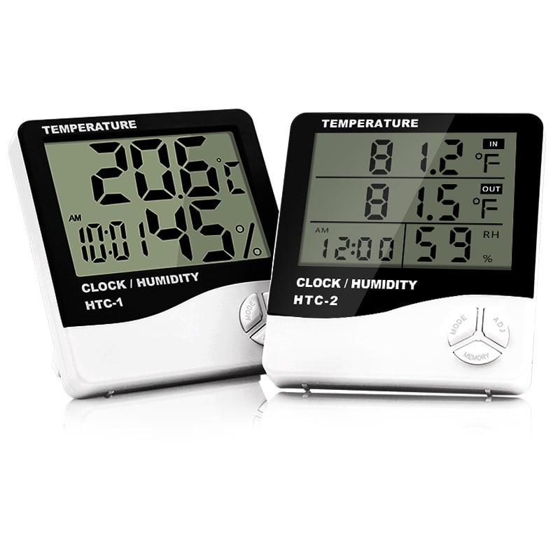 Thermometer Hygrometer Electronic Temperature Humidity Tester Meter Clock Alarm Indoor Outdoor Probe High accuracy LCD Digital