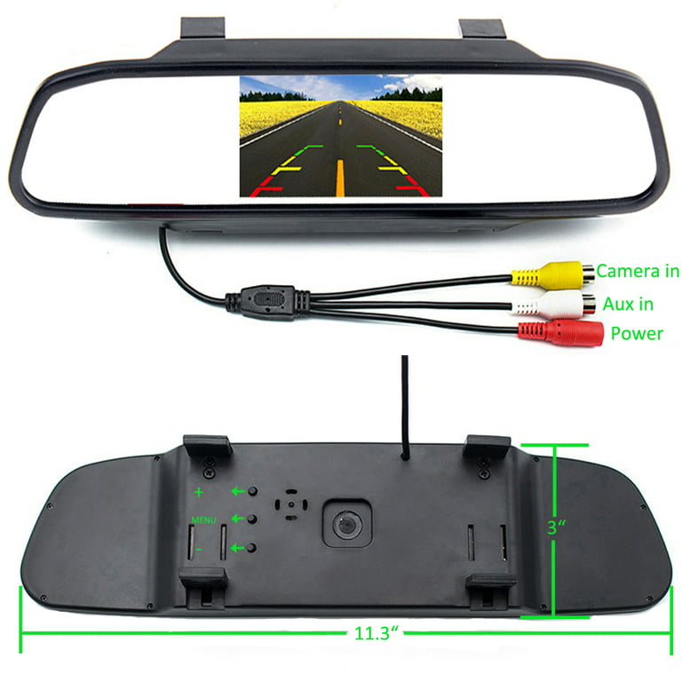 podofo 4.3 LCD Moniteur Rétroviseur Pliable Caméra de Recul sans Fil  Vision Nocturne Imperméable à l'eau Système de Recul Visuel