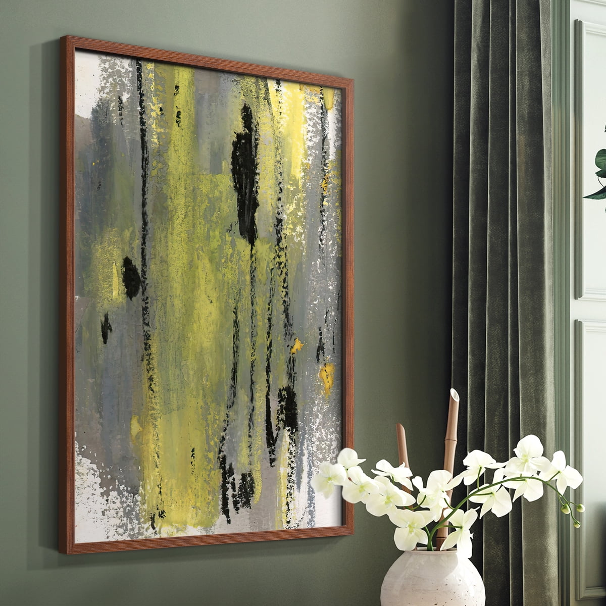 Loft Pastel II Framed Print in Brown Solid Wood Framed Print No Nail Hanging