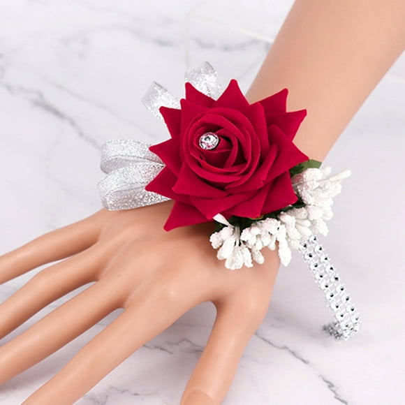 jiacuix Wrist Corsage Bracelet, Corsage And Corsage Prom Rose Corsage Corsage Wristband Set For Wedding Anniversary Prom Party
