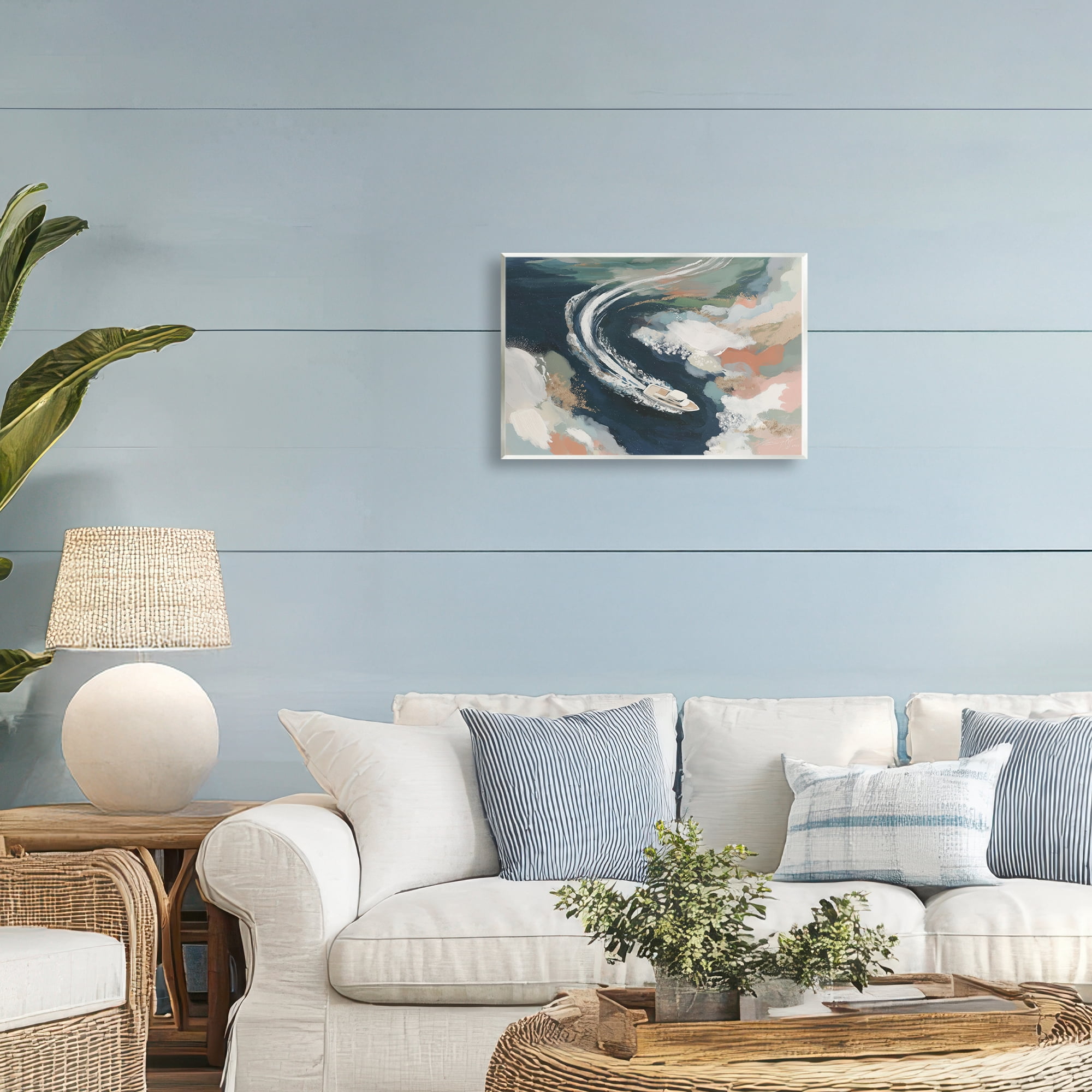 Stupell Industries Boat Wake From Above Wall Plaque Art, design by Chromatic Storm Studio