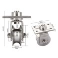 thumbnail image 2 of 4 Pcs Rouleau de Rail Pivotant 3 Po avec Plaque en Acier Inoxydable 304 Roues de Portail Coulissant pour Rail, Allée Roulante, 2 of 7