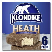 Klondike Heath Crunchy Nonfat Milk Chocolate English Toffee Frozen Dessert Bars, 6 Count