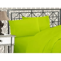 3-Piece Bed Sheet Bedding Set Elegant Comfort 1500 Series Wrinkle Free with Deep Pockets, Twin, Lime-Neon Green