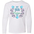 thumbnail image 3 of Inktastic My Yaya Loves Me with Hearts and Flowers Long Sleeve Youth T-Shirt, 3 of 5