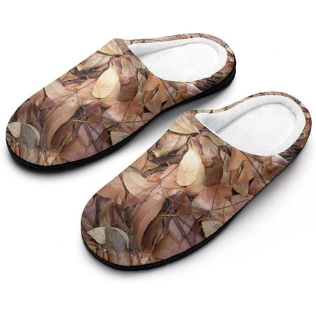 

Autumn Leaves Men s House Slippers Nonslip Soft Cotton Shoes Slip On Slippers for Indoor Outdoor
