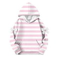 thumbnail image 4 of Cute Hoodies for Girl, Striped Pullover Tops Long Sleeve Oversized Hooded Sweatshirts Preppy Clothes New Girls and Toddlers' Long Sleeve T Shirts Pinky 110, 4 of 5