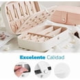 thumbnail image 2 of Alajero Organizador de Joyas para Anillos, Collares, Relojes, Pulseras y Aretes, Organizador de Joyeria para Viaje Impermeable de Cuero, Interior de Terciopelo (4 Piezas/Blanco), 2 of 6