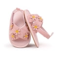 thumbnail image 4 of Baby Toddler Infant Girls PU Leather Soft Open Toe Summer Sandals Princess Flower Flat Shoes, 4 of 6