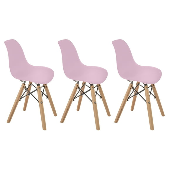 3 Sillas Eames para niños pequeños y niñas pequeñas (Rosa) - Modernas Duduk