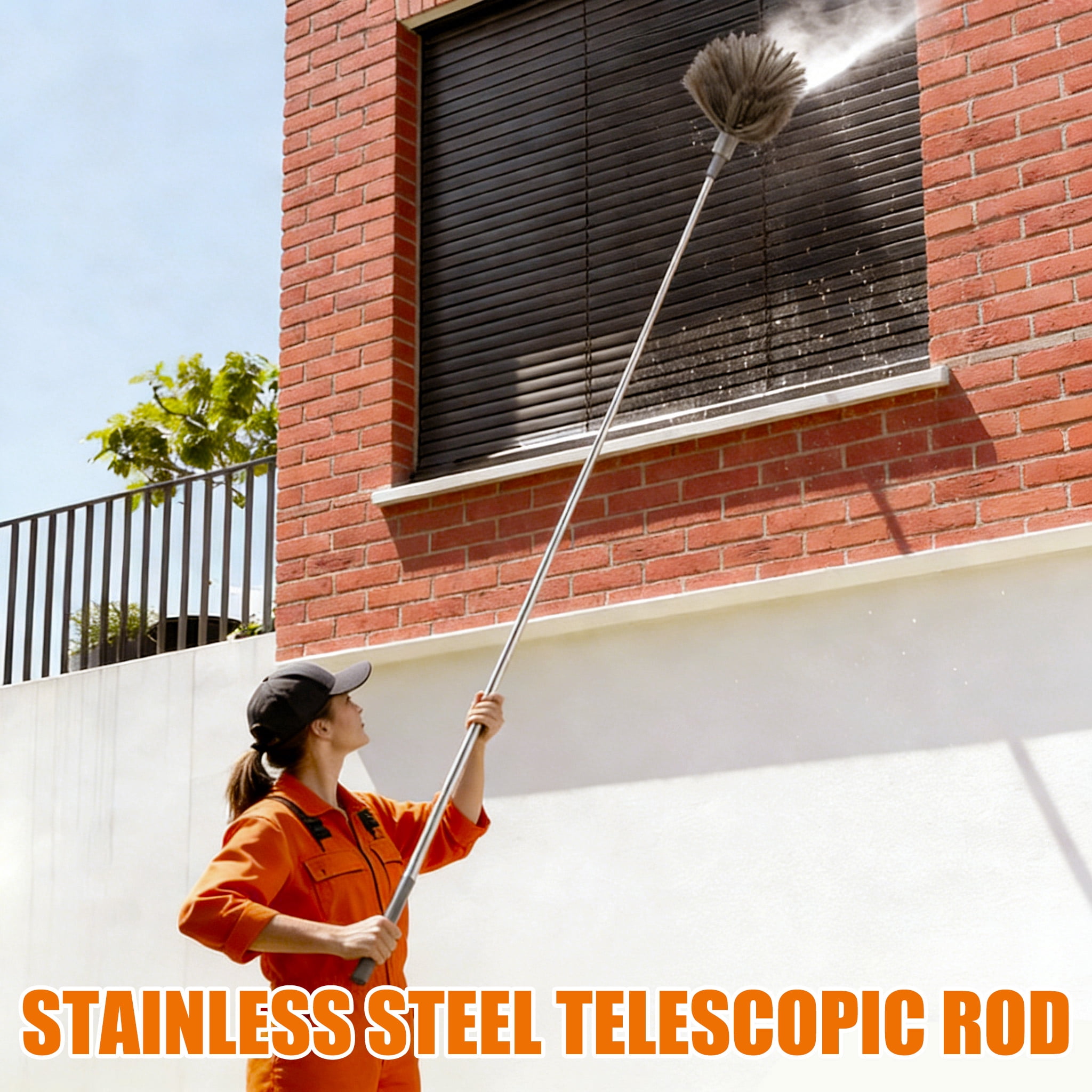 cisilov Dusters for Cleaning with 84" Extension Pole, Ceiling Fan Duster Cobweb Duster for High Ceilings, Washable Reusable Microfiber Duster Kit for for Ceiling Fan Webs, Blinds