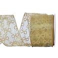 thumbnail image 2 of Fmbmuo Ivory Organza Wired Ribbon, Ivory Sheer with Gold Metallic Edge, 2.5in x 10 Yards Christmas Tree Ribbon for Decoration Gift Wrapping Wedding Decoration, 2 of 4