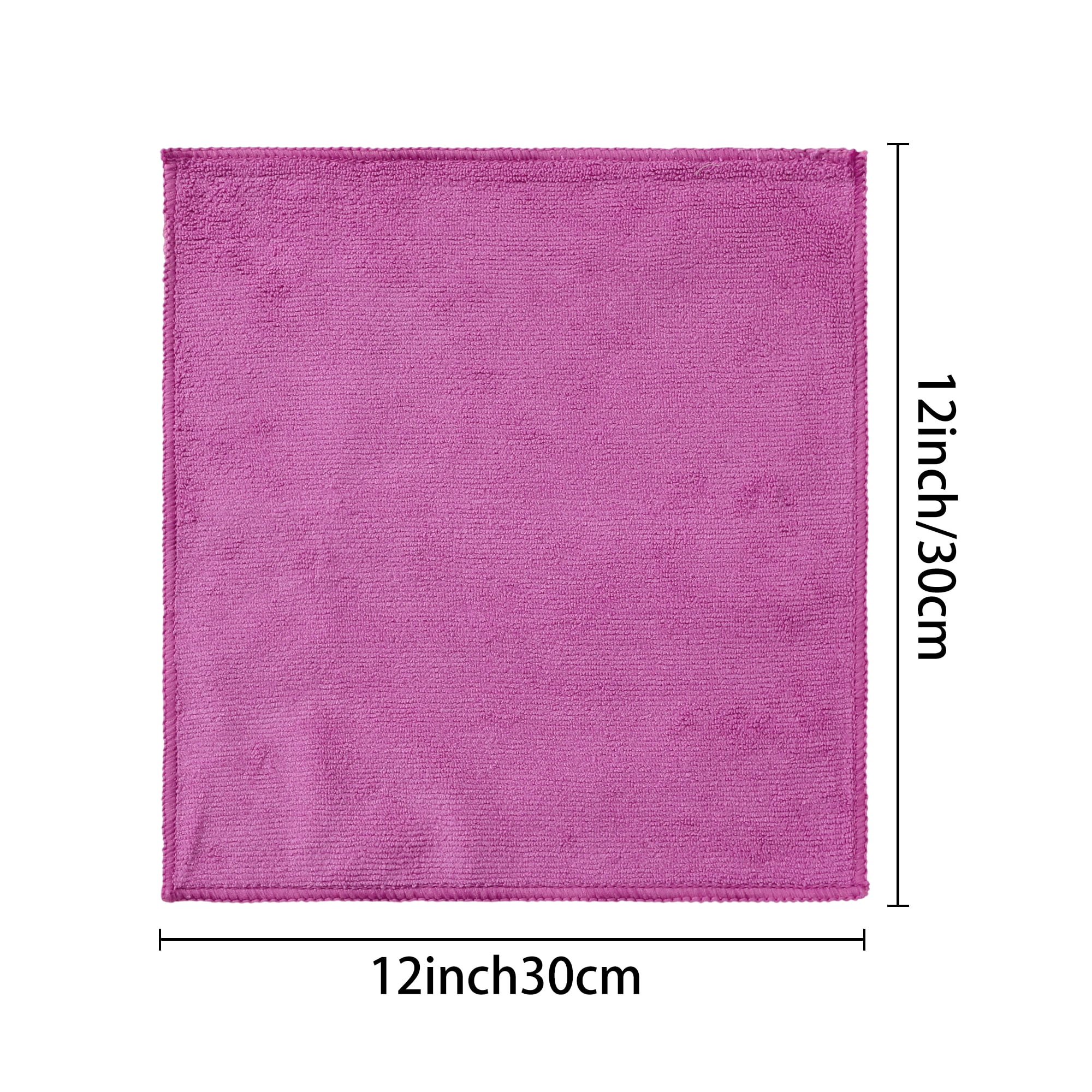 REGALWOVEN 10 Pack Kitchen Dish Towel Set Absorbent Microfiber Cleaning Cloths Rose Red 12' x 12'