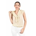thumbnail image 1 of Blusa con detalle de olan Roman Fashion / Juvenil, 8049 (Beige) beige CH, 1 of 4