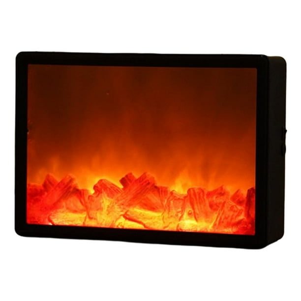 Lámpara de Efecto de Fuego LED Portátil de Chimenea para Jardín Rectángulo Sunnimix
