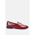 thumbnail image 3 of EMILIA Burgundy Patent Stud Penny Loafers, 3 of 6