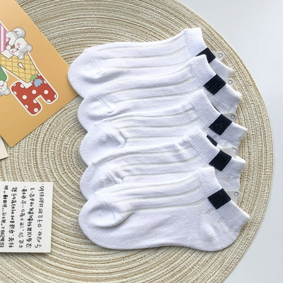 Summer White Mesh Children Cotton Socks Boys Girls Sports socks Spring Baby Skin-friendly Cotton socks 5Pairs bbbs 6-8 Years