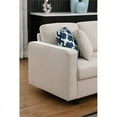 thumbnail image 7 of 148.5" Fabric Linen Blend Reversible Modular Sofa & Couch With Ottoman-Beige, 7 of 7