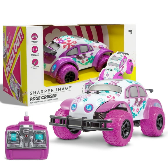 Sharper Image® Pixie Cruiser Pink and Purple RC Remote Control Car Toy for Girls with Off-Road Grip Tires Princess Style Big Buggy Crawler