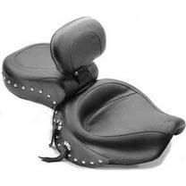 Mustang 79237 Black Studded Wide Touring Seat with Driver Backrest Motorcycle Accessory