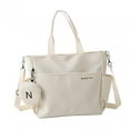 thumbnail image 5 of Milageto Tote Bag for Women Wear Resistant with Top Handles with Zipper Crossbody Bag Beige, 5 of 8