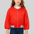 thumbnail image 2 of SuTry Girls Fashion Solid Color Jackets Fleece-Lined Winter Jacket Short Hooded Coat with Pockets Warm Outerwear for Kids 4-15 Years(Orange,5-6 Years), 2 of 9