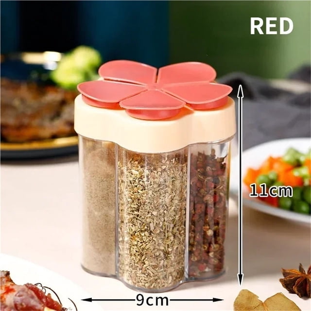 2 Pcs Seasoning Jar Plastic ContainerSeasoning Bottle Spice Organizer Outdoor Camping Seasonins Containers Kitchen Gadget Sets