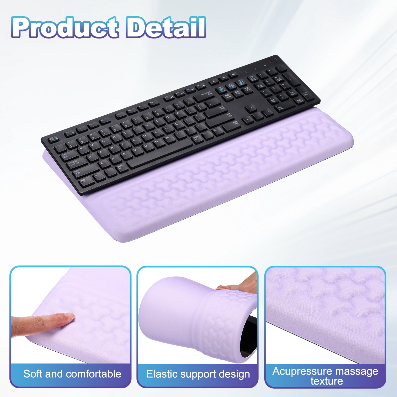 Uxcell Computer Keyboard Stand with Wrist Rest, Computer Wrist Support Pad, Keyboard Stand Riser Holder Pad for Office Desk Gaming Home, Purple