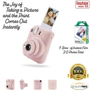 Fujifilm Instax Mini 12 Instant Camera with Case, 20 Fuji Films, Decoration Stickers, Frames, Photo Album and More Accessory kit (Blossom Pink)