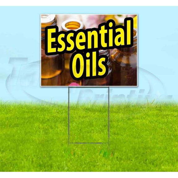 Essential Oils (18" x 24") Yard Sign, Includes Metal Step Stake
