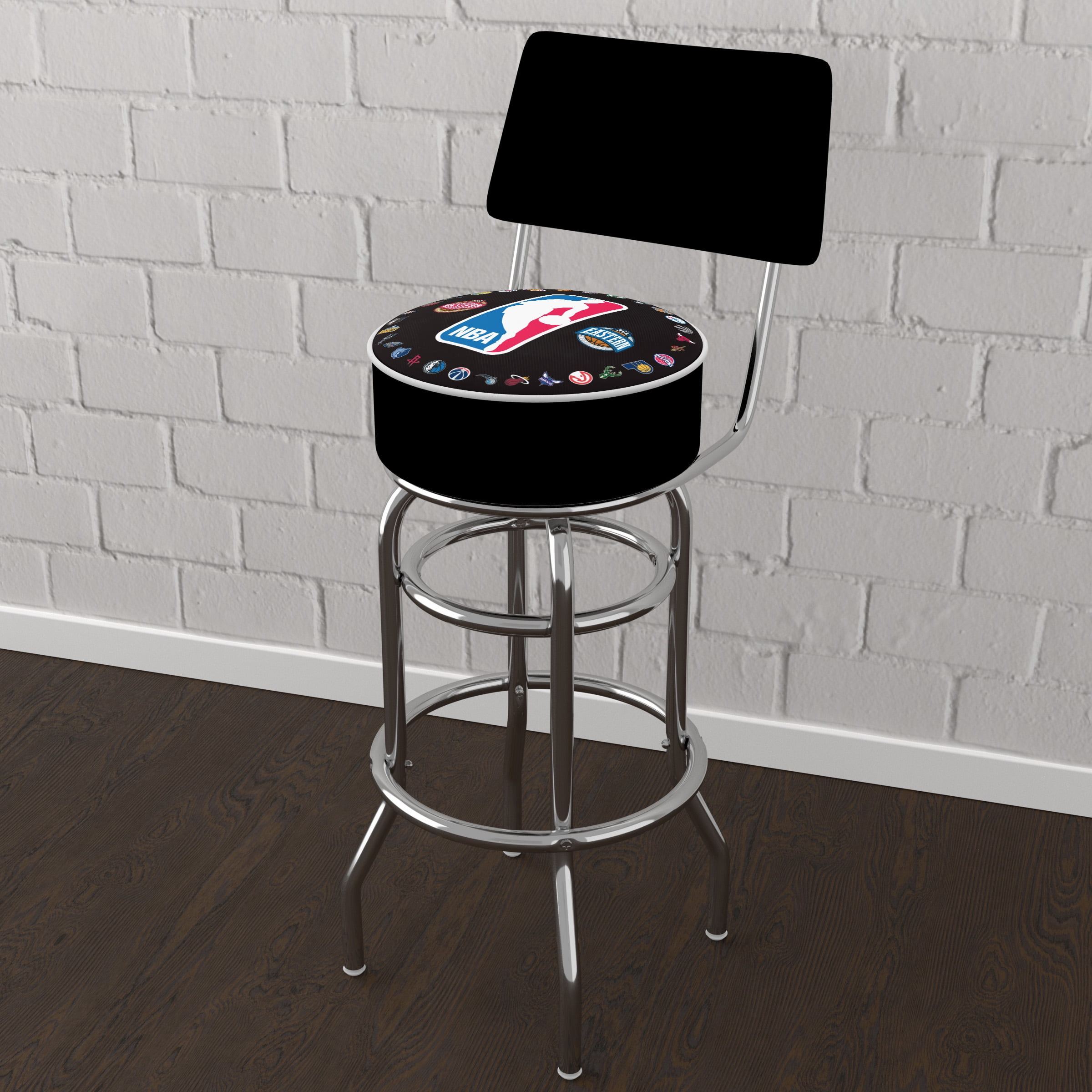 Trademark Games NBA League Padded Swivel Bar Stool with Back