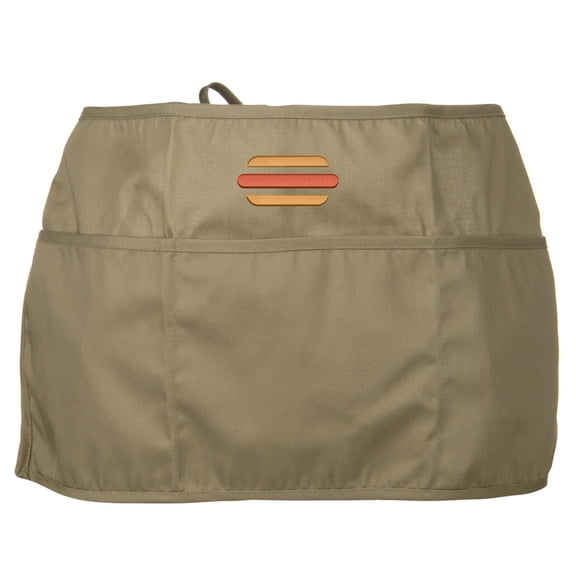 Simple Hamburger Icon Embroidered 3 Pockets Chef's Apron - Khaki OSFM
