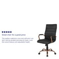 thumbnail image 5 of Emma + Oliver High Back Black LeatherSoft Executive Swivel Office Chair - Rose Gold Frame/Arms, 5 of 13
