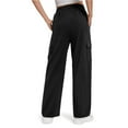thumbnail image 3 of biudgviw Cargo Pants for Women Elastic Waisted Lightweight Wide Leg Pants Outdoor Travel Palazzo Pants Jogger Trousers with Pockets, 3 of 5