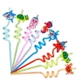 thumbnail image 1 of Wosthever 24 Uds. De pajitas de animales de dibujos animados de los océanos, vajilla retorcida reutilizada, suministros de fiesta de cumpleaños, Kits de decoración para fiestas Wosthever HA070826-01, 1 of 6
