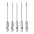 thumbnail image 1 of Unique Bargains 5Pcs Security Torx Bit 1/4' Hex Shank 3' Long Drill Bits T6 Torx Star S2 Steel Tamper Resistant Screwdriver Bit, 1 of 6
