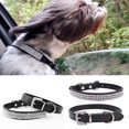 thumbnail image 3 of Dog Collar Glitter Rhinestone Adjustable Faux Leather Puppy Collar Pet Traction Tool, 3 of 7