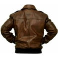 thumbnail image 5 of HIDE CRAFTS Men A-2 Aviator Flight Bomber Distressed Chocolate Brown Real Leather Jacket (US, Alpha, Medium, Regular, Regular, Brown), 5 of 5