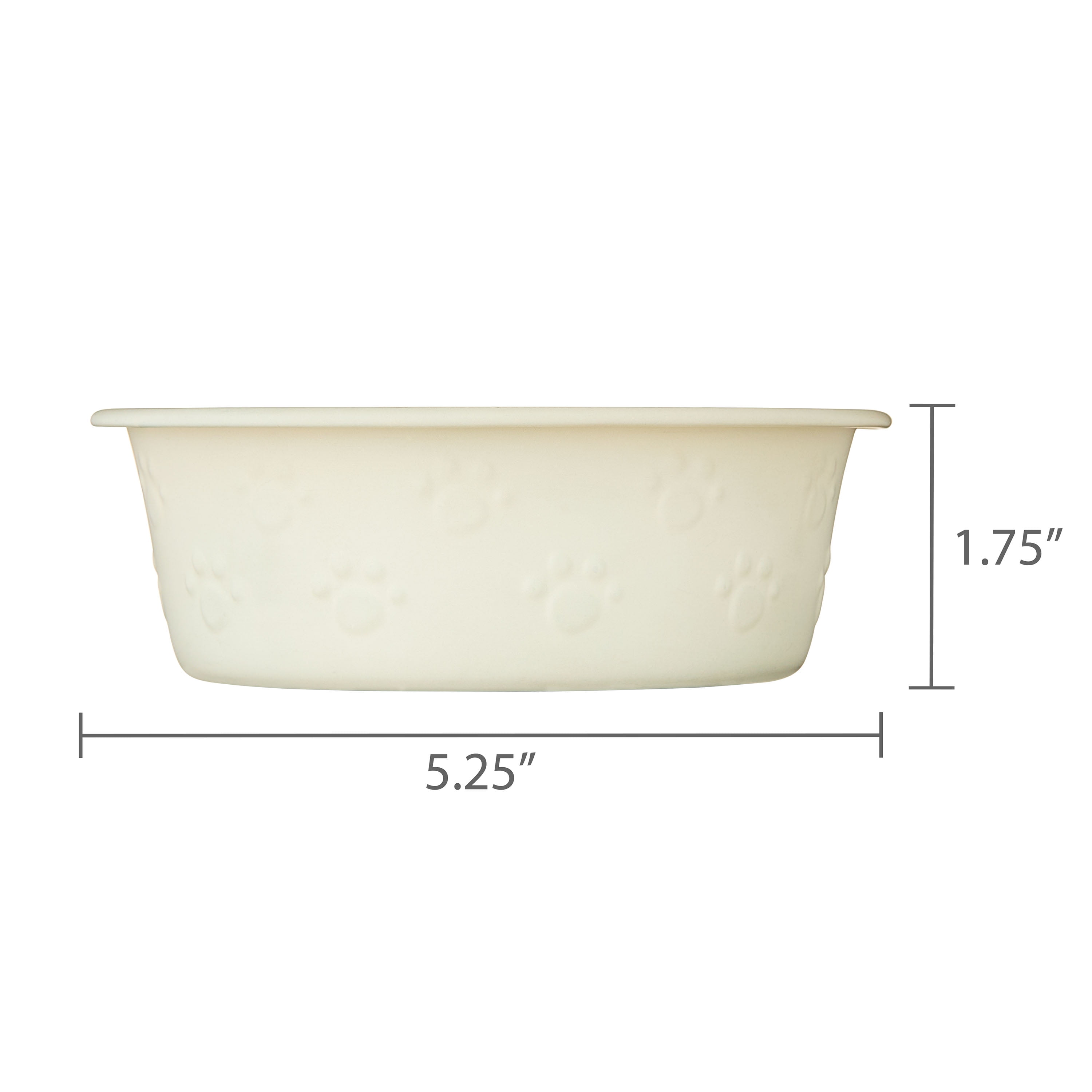 Vibrant Life Small Stainless Steel Embossed Dog Bowl, White Paws