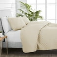 thumbnail image 3 of Bare Home Premium Diamond Stitched 2 Piece Coverlet Set - Ultra-Soft Luxurious Lightweight All Season Bedspread (Twin/Twin XL, Sand), 3 of 5