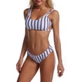 thumbnail image 1 of Traje de baño dividido para mujer, elástico, transpirable, lindo estilo Retro, parte de atrás bonita, Bikini hueco para mujer, barra roja L, 1 of 6