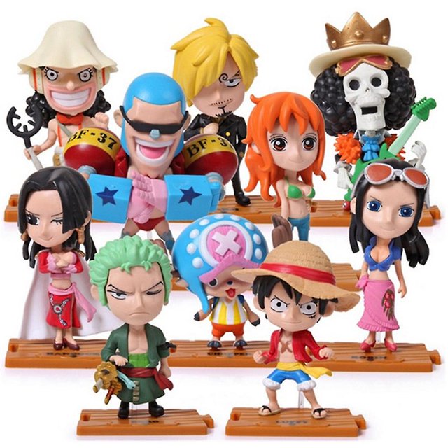 10 uds. Gk figura de acción anime estatua colección de adornos de escritorio Afortunado Sencillez