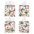 thumbnail image 2 of Goofa Watercolor Floral With Butterflies Tissue Box Cover PVC Leather Tissue Holder Square Facial Tissue Case Facial Paper Organizer Dispenser for Bathroom, Vanity Countertop, 2 of 8