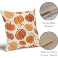 thumbnail image 4 of Fall Orange Pumpkin Pillow Covers 20x20 Set of 2 Autumn Themed Thanksgiving Cream Print Decorative Throw Pillows Outdoor Pillowcase Farmhouse Linen Cushion Case Decor for Home Sofa Couch Bed, 4 of 6