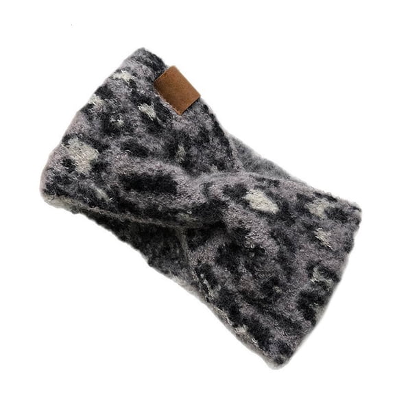 Giaone Women's Leopard Print Headwear Thick Warm Winter Hairband for Fitness