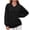 Black, variant on Qiopertar Sweaters for Women Loose V Neck Long Sleeve Casual Oversized Tops Fall Winter Soft Lightweight Comfortable Blouse Black M